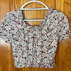 Cropped Flower Shirt